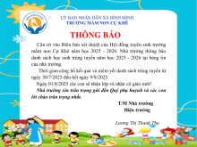 Trường mầm non Cự Khê thông báo danh sách học sinh trúng tuyển năm học 2025 - 2026