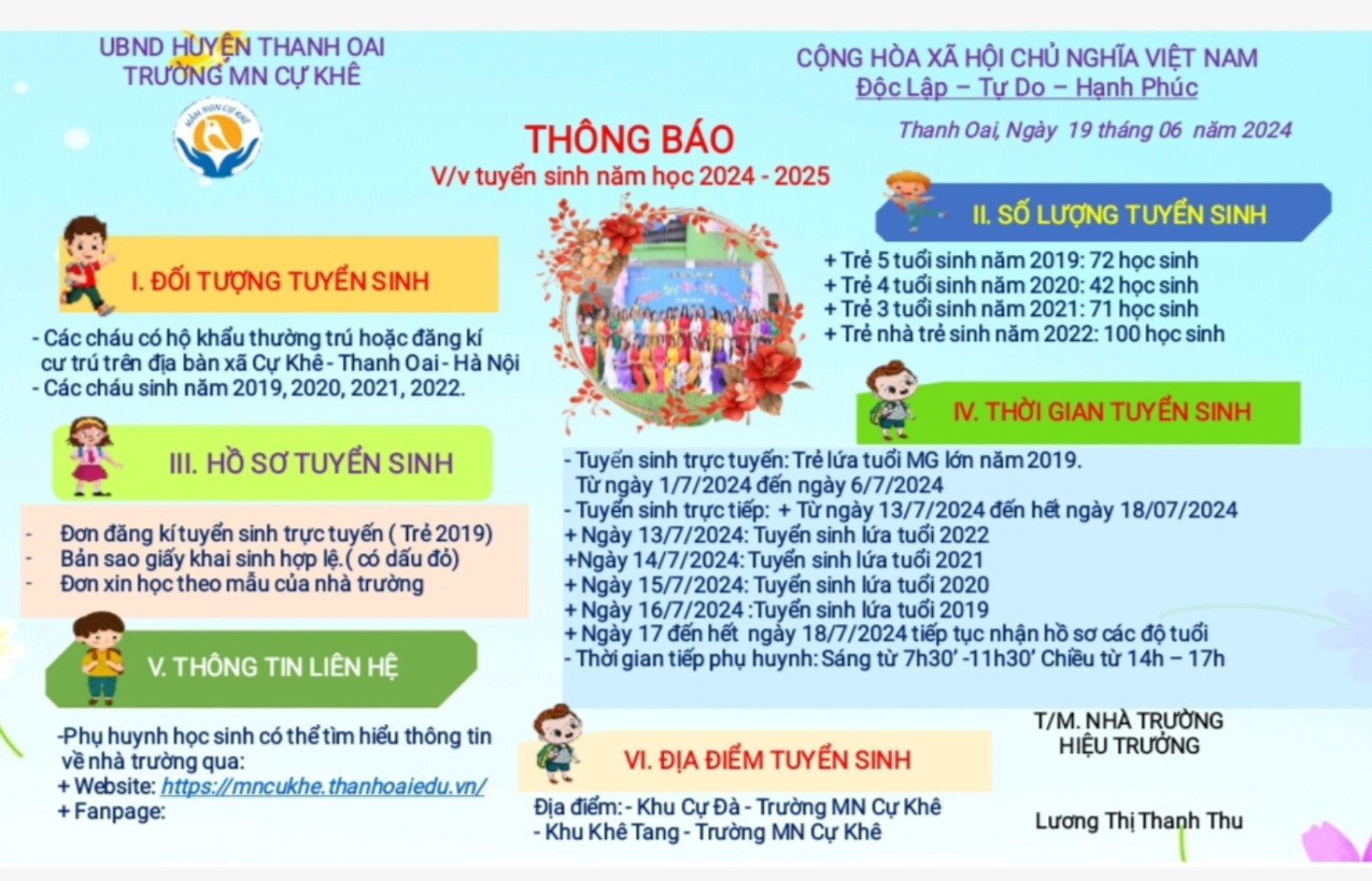 Kế hoạch tuyển sinh Năm học 2024 - 2025